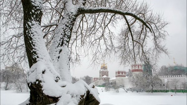 Легкий снег в Москве