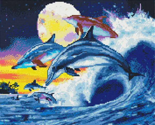 Алмазная мозаика Луна и море