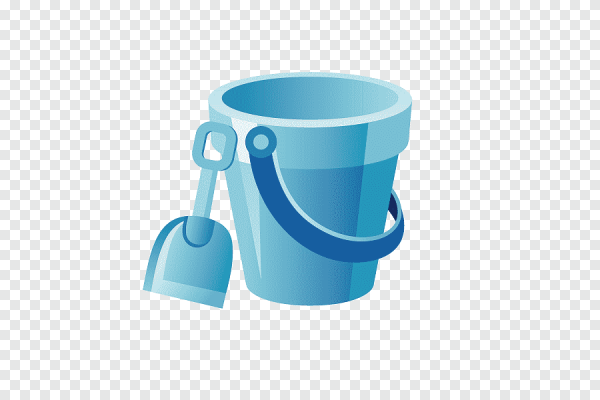 Ведро и лопатка детская вектор