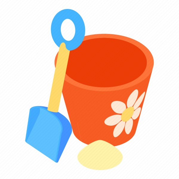 Карточка ведерко и лопатка