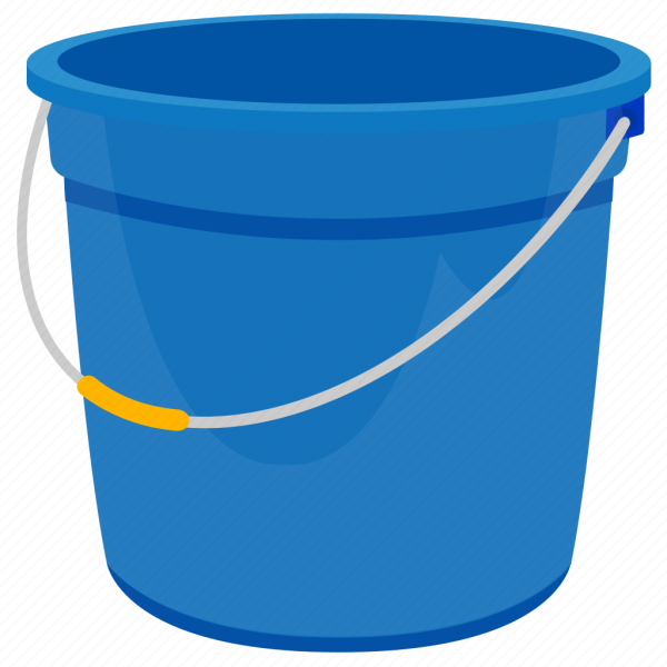 Синее ведерко нарисованная