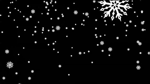 Снегопад на черном фоне