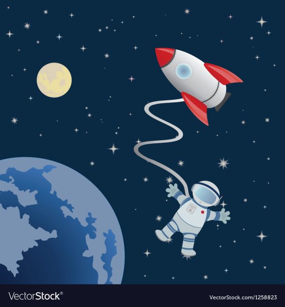 Космонавт в ракете