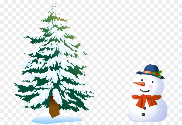 Мультяшные елки в снегу