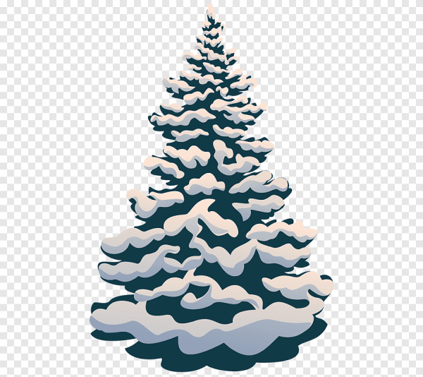 Елка мультяшная зимой Новогодняя