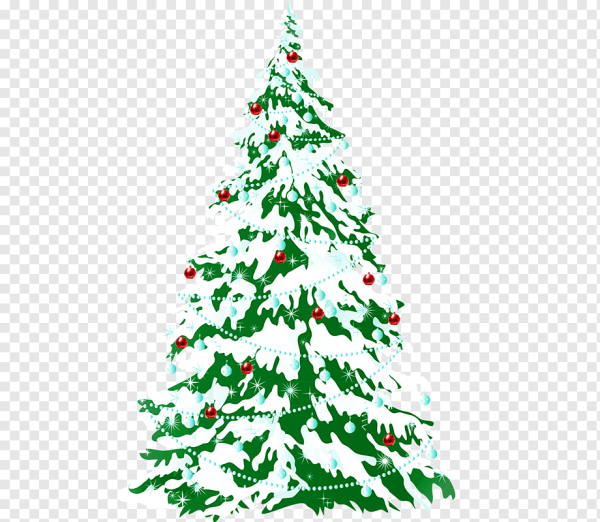 Елка Снежная новогодний нарисованный