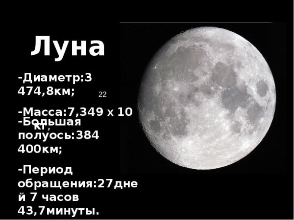 Диаметр Луны в километрах