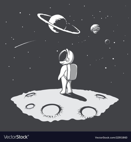 Рисуем Космонавта на Луне