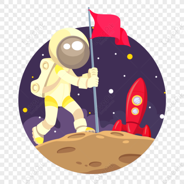 Чел на Луне рисунок