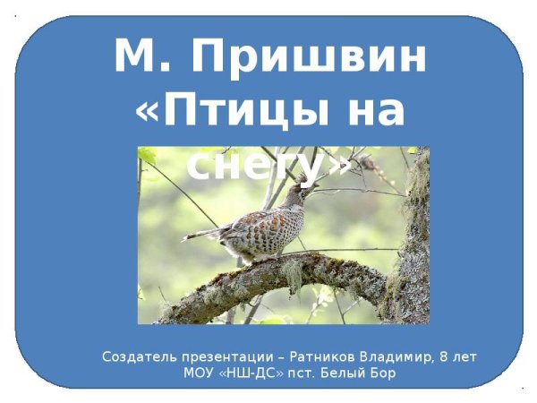 Птицы под снегом — пришвин м.м.