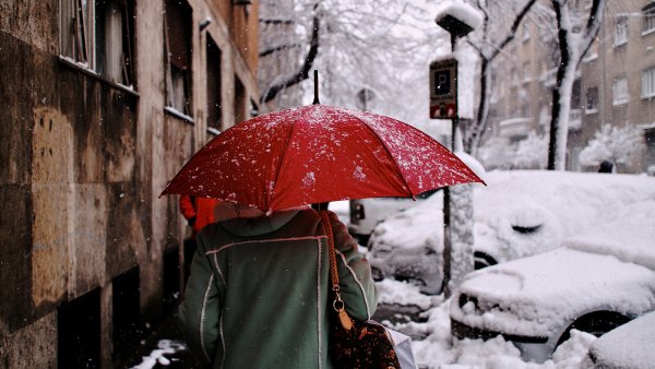 Зонтик зимой