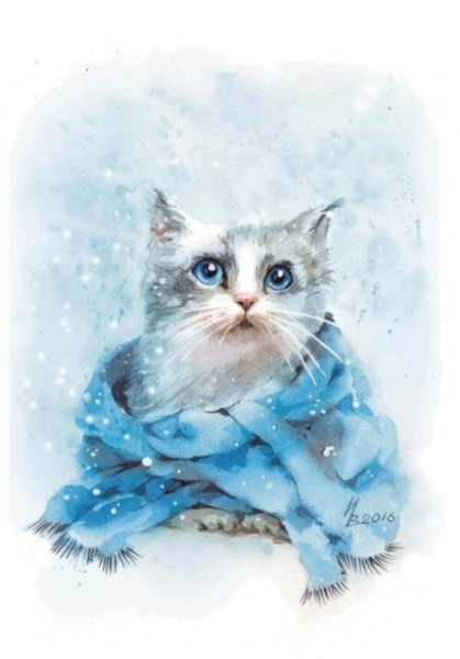 Акварельные зимние иллюстрации