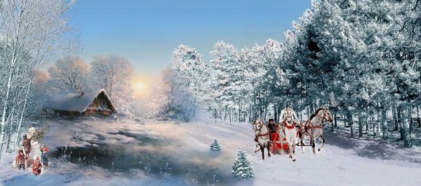 Экипажи пешеходы на лазури белый дым