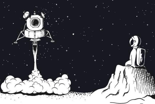 Космонавт на Луне вектор