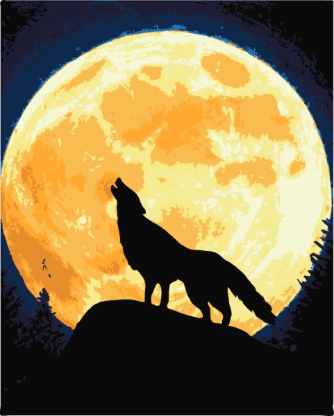 Волк на закате Луны