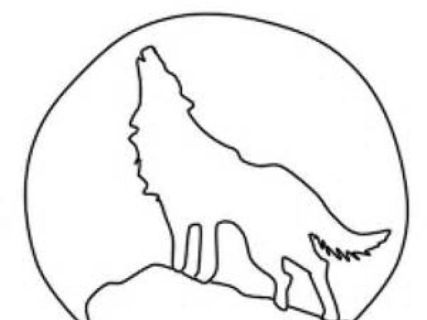 Трафарет волка для рисования