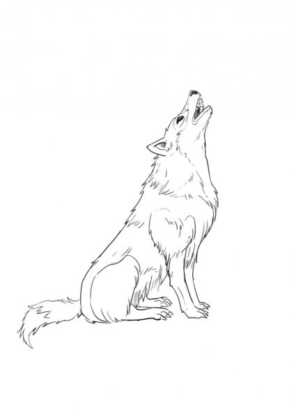 Раскраска волк воет