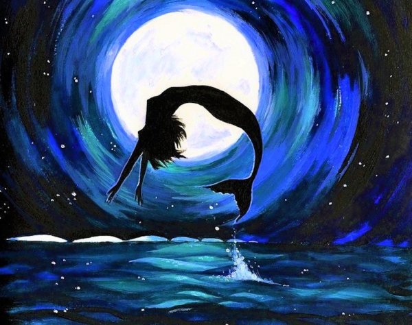 Луна гуашью