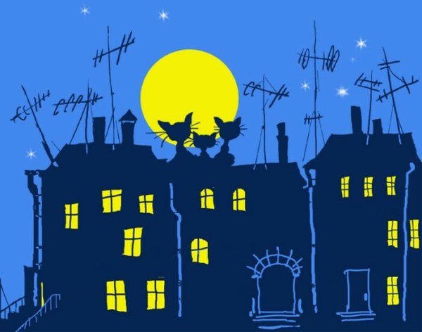 Крыши домов силуэт