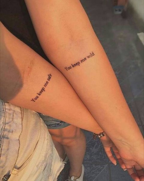 Парные тату для подруг надписи