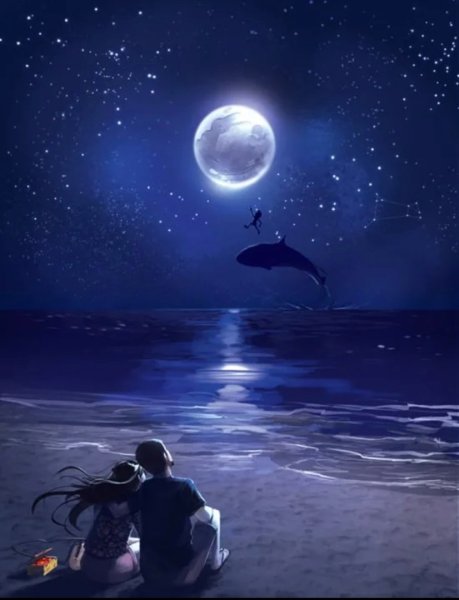 Луна звезды море