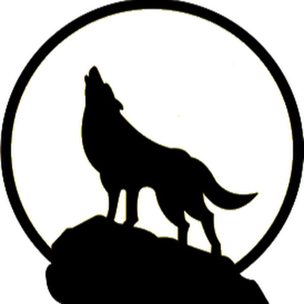 Волк воет на луну вектор