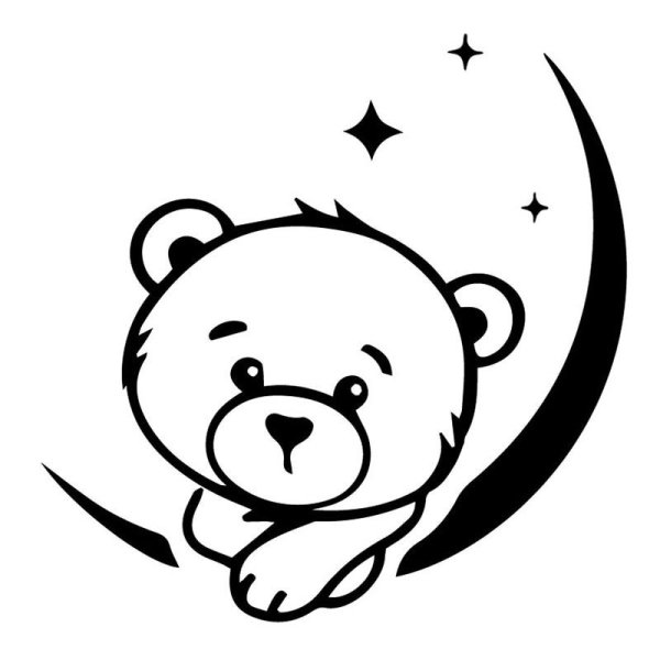 Мишка вектор чб