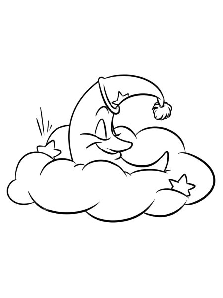 Раскраска Медвежонок на облаке