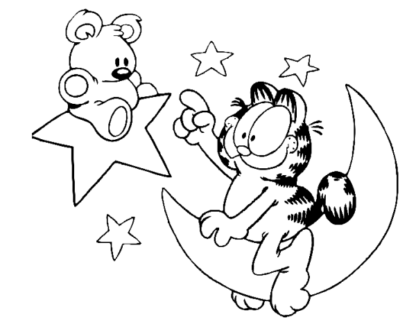 Мишка на Луне раскраска