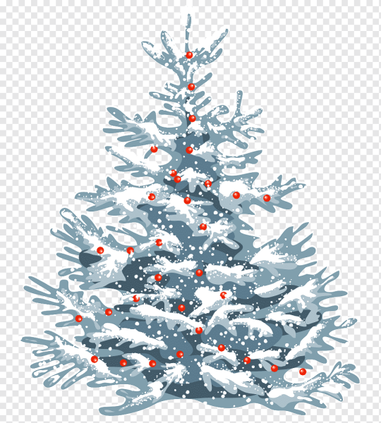 Елка в снегу без фона