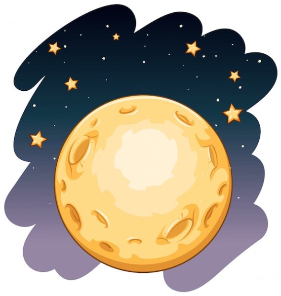 Луна в космосе для детей