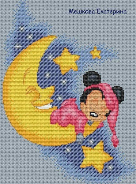 Вышивка "месяц"