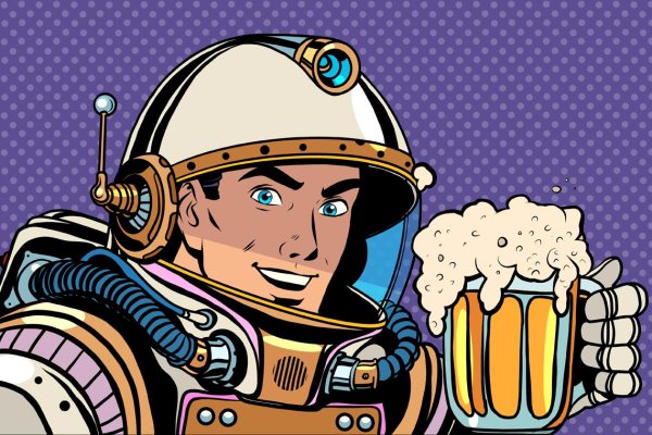 Космонавт с пивом с хорошим качеством