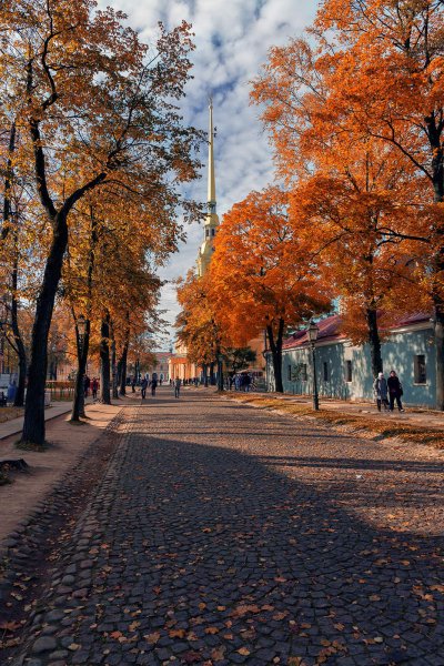 Петропавловская крепость осень