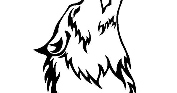 Трафарет волка для рисования