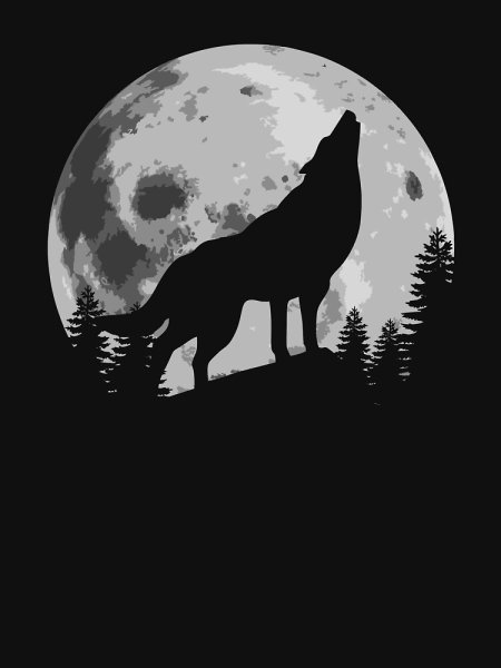 Силуэт волка на фоне Луны