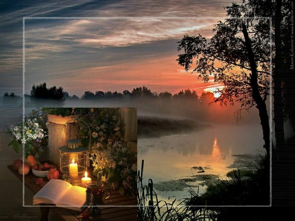 Август вечер в городе