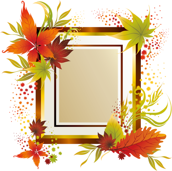 Осенняя рамка на прозрачном фоне