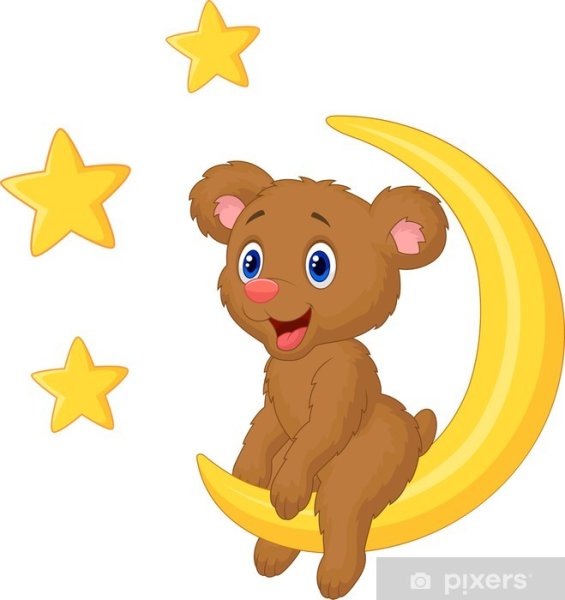 Медвежонок сидит на Луне