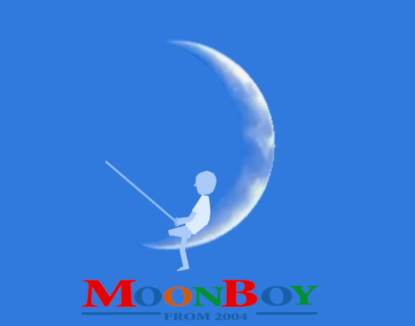 Мальчик на Луне с удочкой