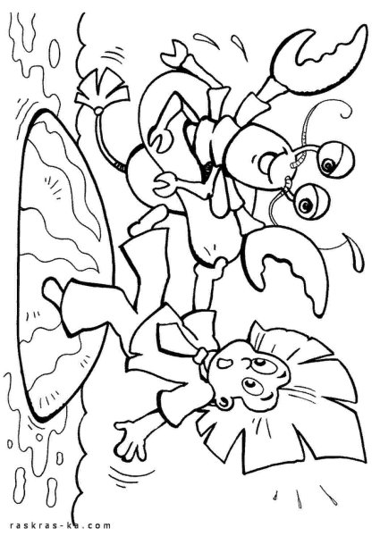 Незнайка на Луне раскраска