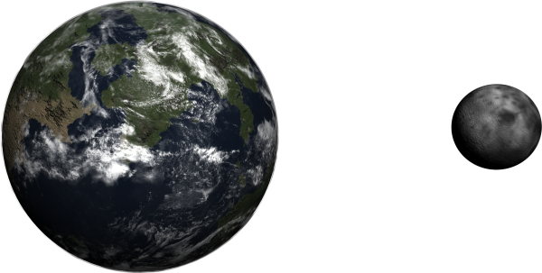 Земля и Луна на белом фоне