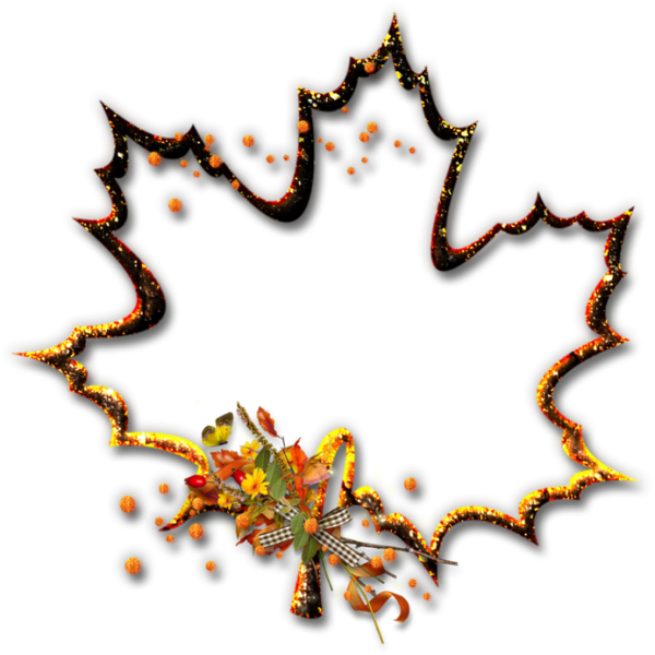 Осенняя рамка на прозрачном фоне