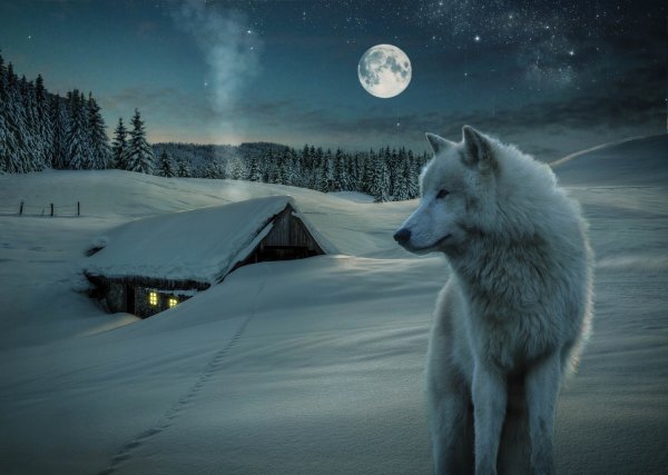 Волк зима
