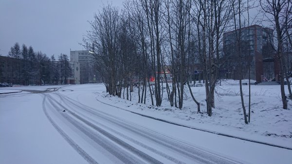 Снегопад в Мурманске