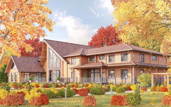 Загородный дом осенью