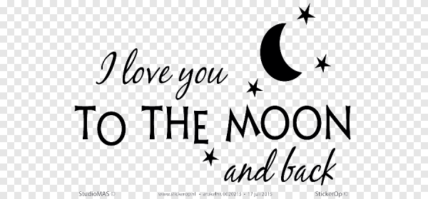 Люблю до Луны и обратно надпись