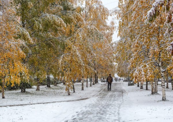 Снег осенью в Москве