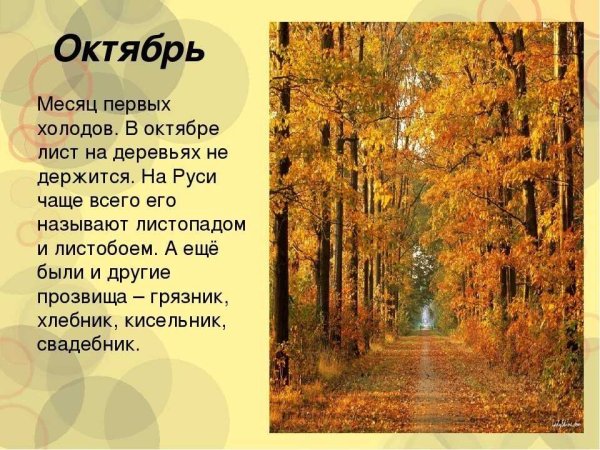 Стихотворение про октябрь