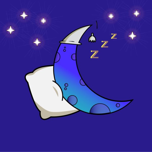 Рисунок спящей Луны